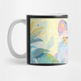 Whimsical Jungle Cat Watercolor Illustration Mug